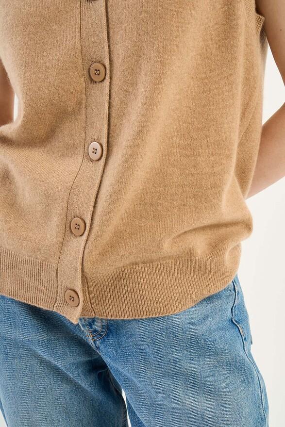 Les Tricots De Léa Gilet Sans Manches En 100% Cachemire GABS Camel