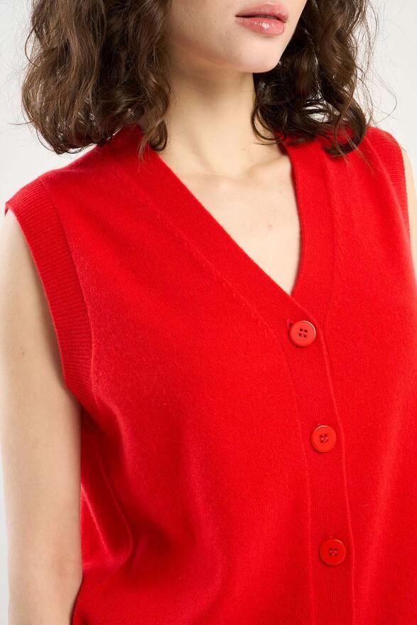 Les Tricots De Léa Gilet Sans Manches En 100% Cachemire GABS Rouge