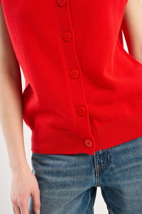 Les Tricots De Léa Gilet Sans Manches En 100% Cachemire GABS Rouge