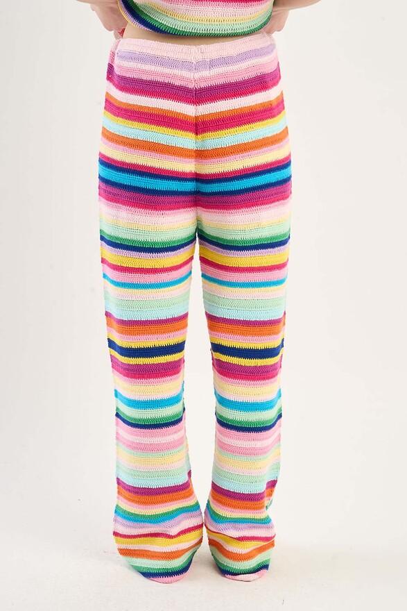 Les Tricots De Léa Pantalon En Crochet En 100% Coton Fait Main PAPOUETTE Multicolore