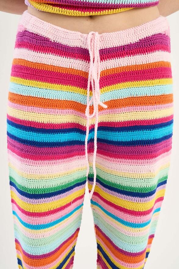 Les Tricots De Léa Pantalon En Crochet En 100% Coton Fait Main PAPOUETTE Multicolore