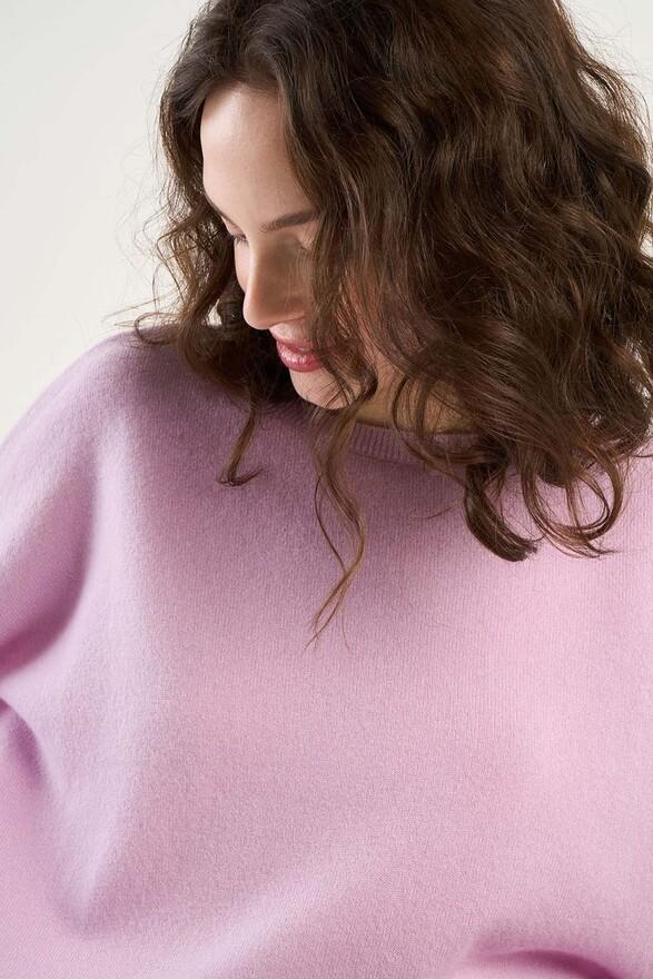 Les Tricots De Léa Pull Col Bateau En 100% Cachemire MONROE Lilac