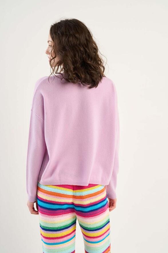 Les Tricots De Léa Pull Col Bateau En 100% Cachemire MONROE Lilac