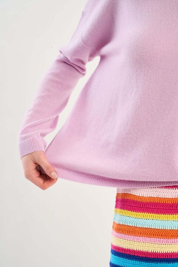 Les Tricots De Léa Pull Col Bateau En 100% Cachemire MONROE Lilac