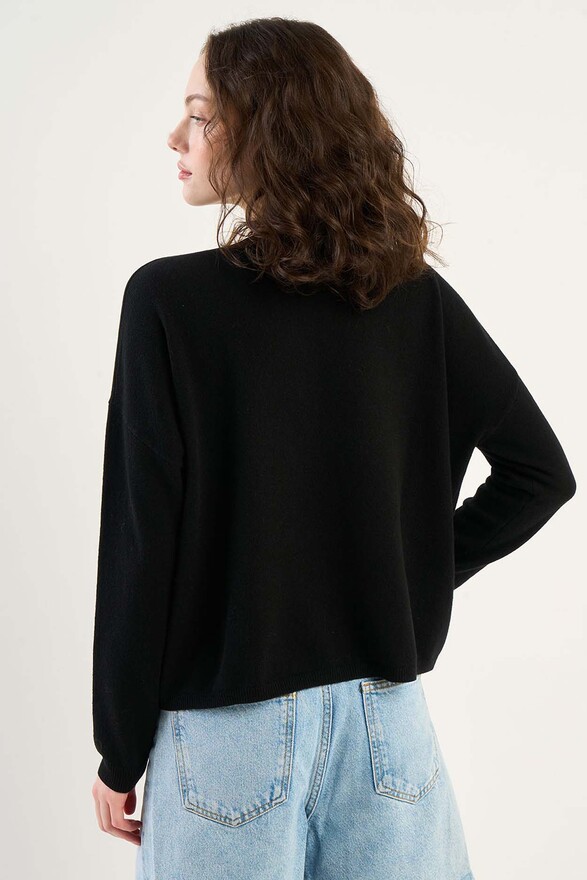Les Tricots De Léa Pull Col Bateau En 100% Cachemire MONROE Noir