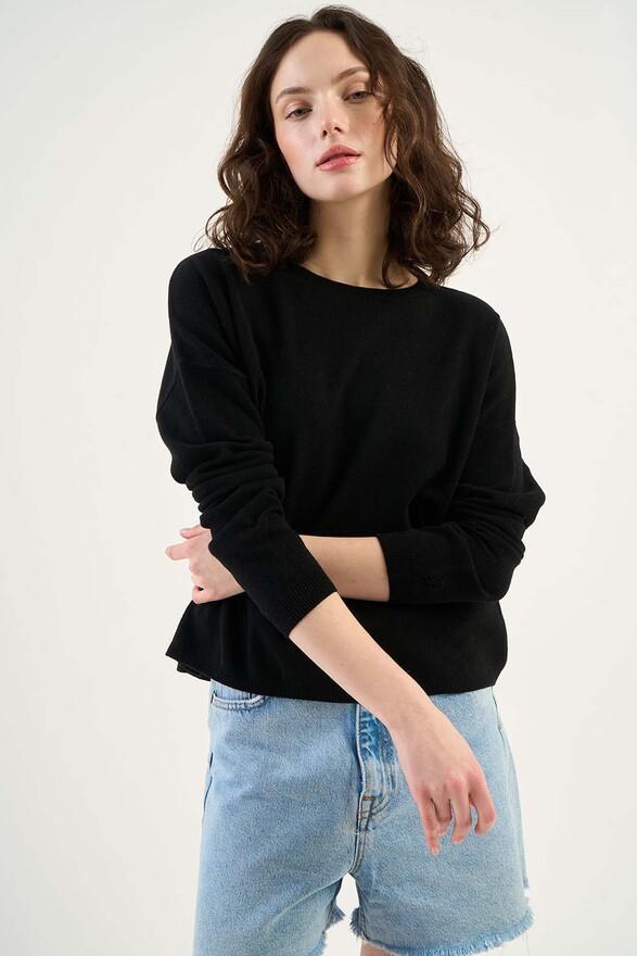 Les Tricots De Léa Pull Col Bateau En 100% Cachemire MONROE Noir