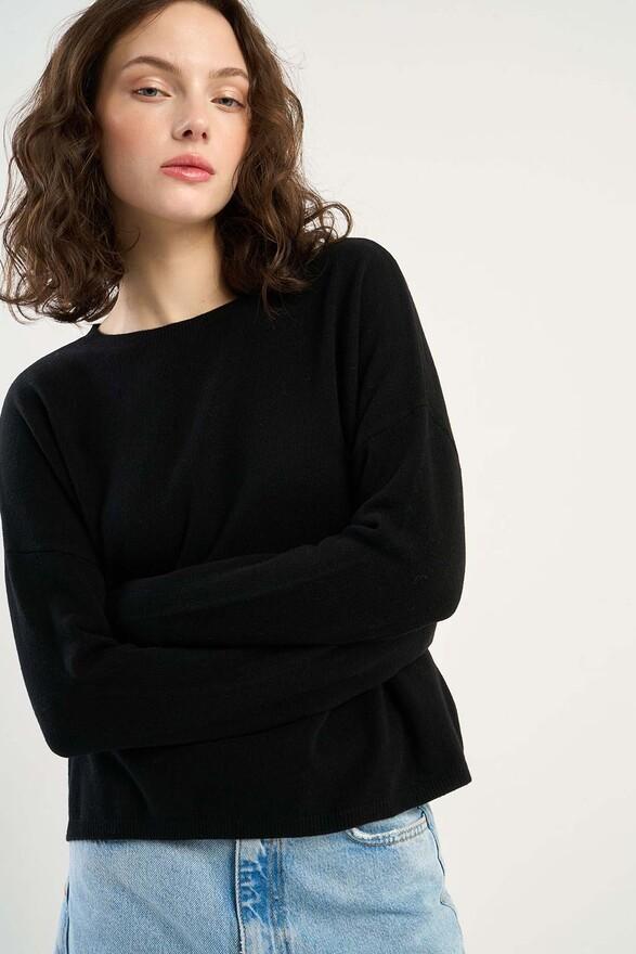 les tricots de léa Pull col bateau en 100% Cachemire MONROE Noir les tricots de léa Pull col bateau en 100% Cachemire MONROE Noir