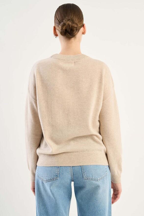 Les Tricots De Léa Pull Col Rond En 100% Cachemire MAPOUPETTE Beige Chiné