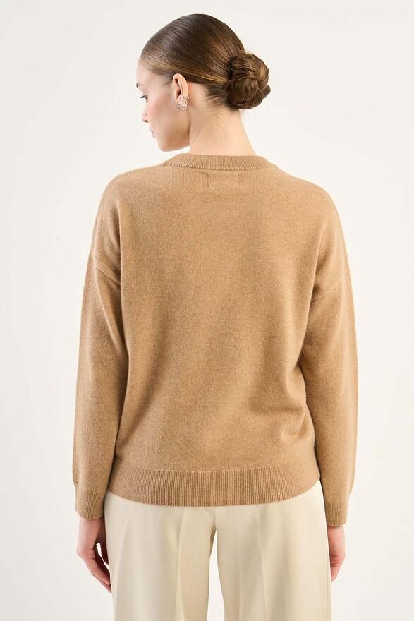 Les Tricots De Léa Pull Col Rond En 100% Cachemire MAPOUPETTE Camel
