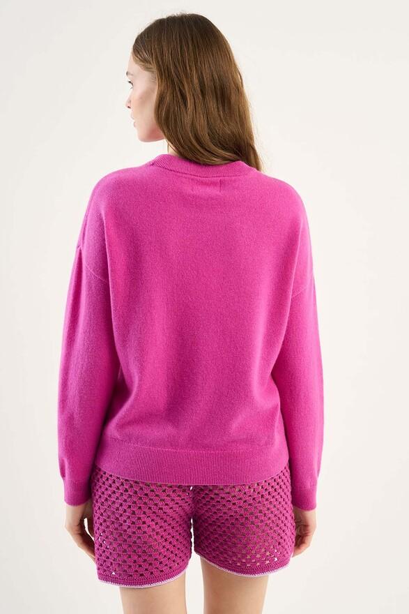 Les Tricots De Léa Pull Col Rond En 100% Cachemire MAPOUPETTE Cassis