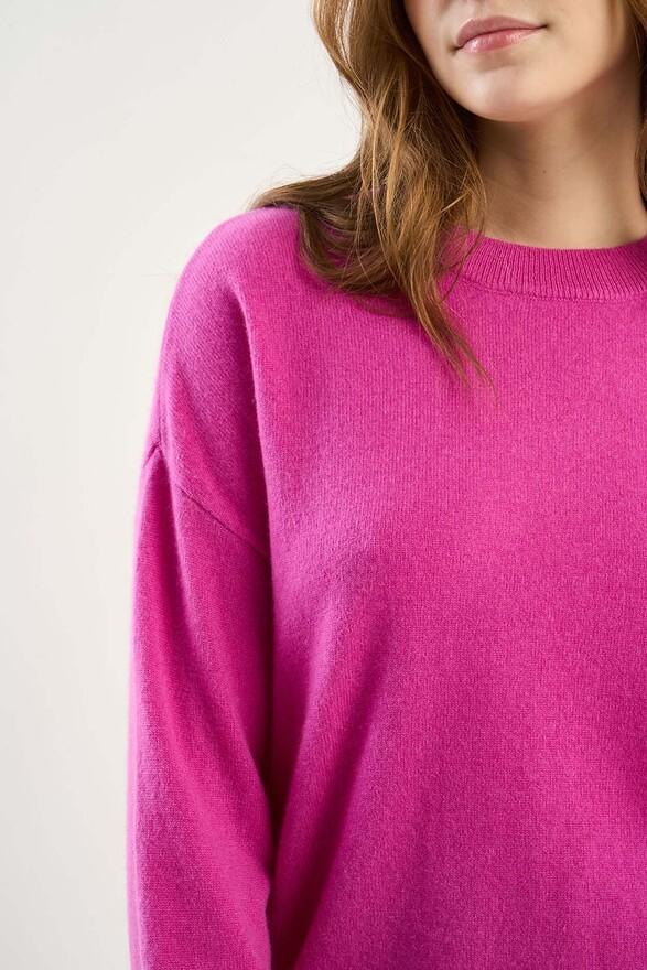 Les Tricots De Léa Pull Col Rond En 100% Cachemire MAPOUPETTE Cassis