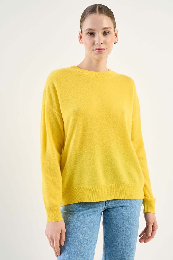 les tricots de léa Pull col rond en 100% Cachemire MAPOUPETTE Jaune les tricots de léa Pull col rond en 100% Cachemire MAPOUPETTE Jaune
