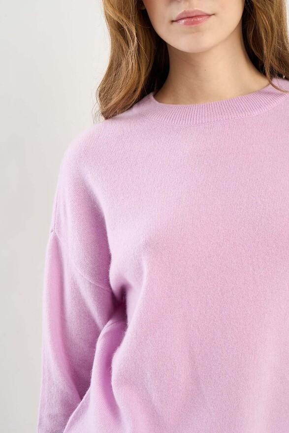 Les Tricots De Léa Pull Col Rond En 100% Cachemire MAPOUPETTE Lilac