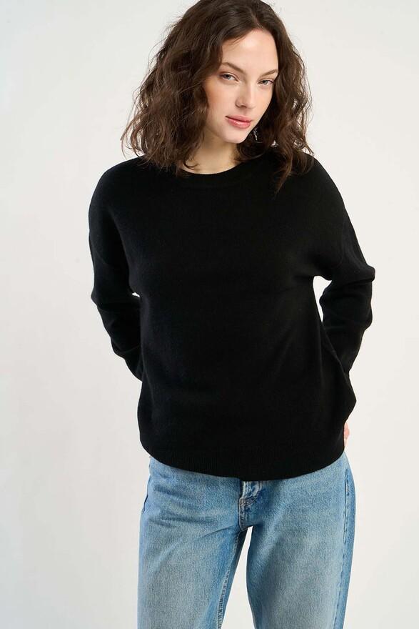 Les Tricots De Léa Pull Col Rond En 100% Cachemire MAPOUPETTE Noir