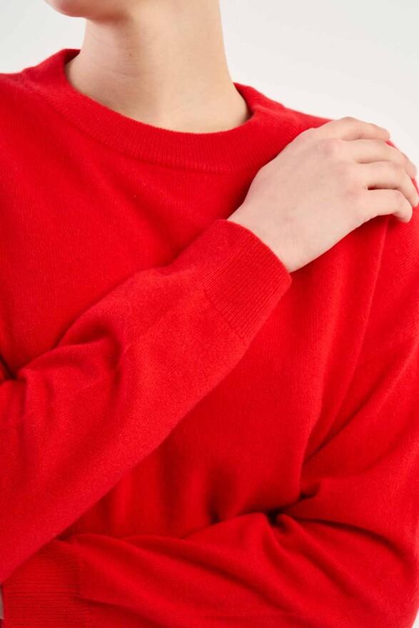 Les Tricots De Léa Pull Col Rond En 100% Cachemire MAPOUPETTE Rouge