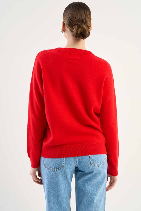 Les Tricots De Léa Pull Col Rond En 100% Cachemire MAPOUPETTE Rouge