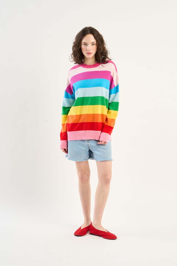 Les Tricots De Léa Pull Col Rond En 100% Cachemire MASOSO Multicolore