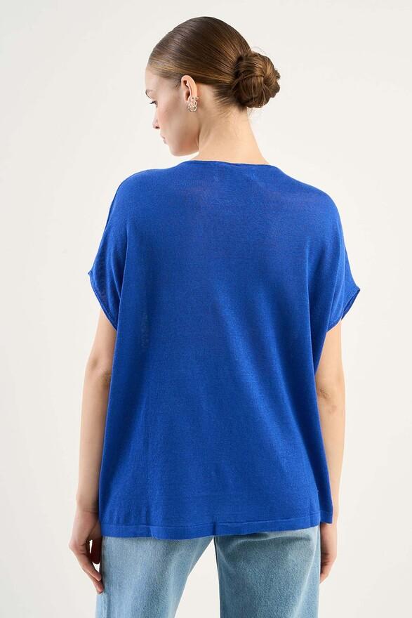 Les Tricots De Léa Pull Col V Sans Manches En 100% Lin MAELLAE Neon