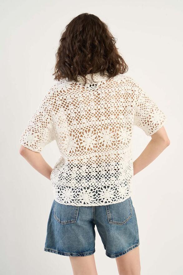 Les Tricots De Léa Pull En Crochet En 100% Coton Fait Main MALY Milk