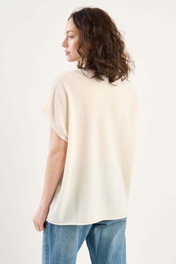 Les Tricots De Léa Pull Sans Manches En 100% Cachemire MAELL Milk