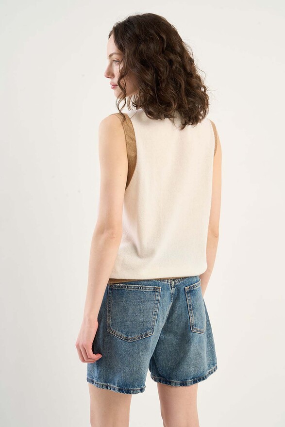 les Tricots De Léa Pull Sans Manches En 100% Cachemire MARTOK Camel