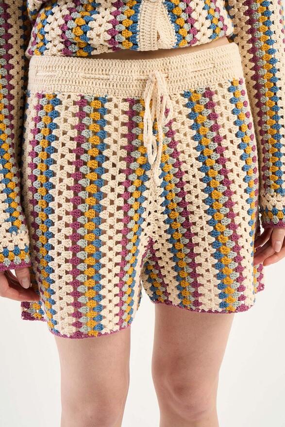 Les Tricots De Léa Short En Crochet En 100% Coton Fait Main SOLENE Sunlight
