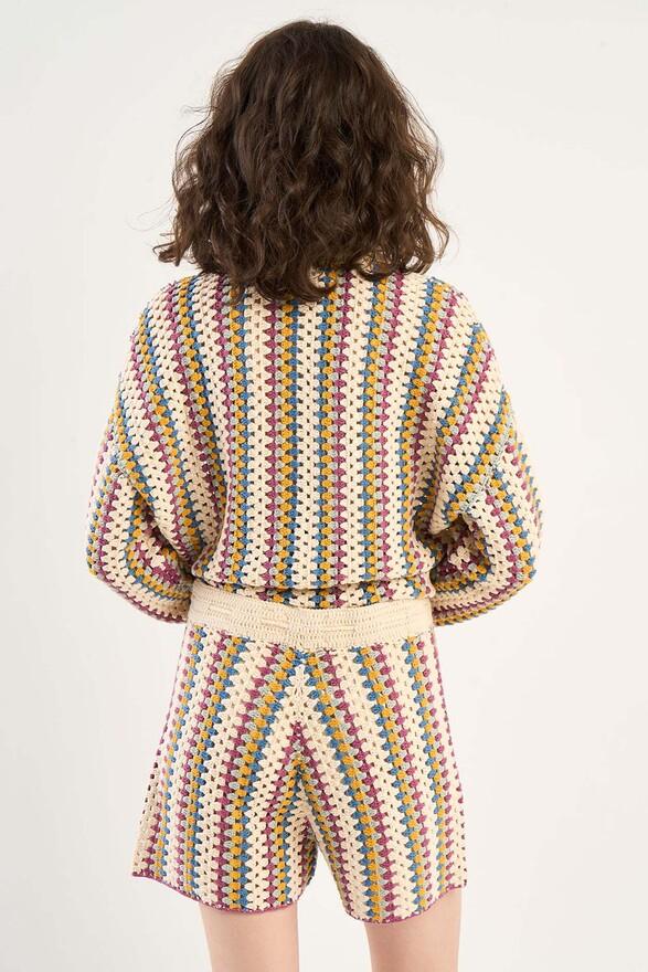 Les Tricots De Léa Short En Crochet En 100% Coton Fait Main SOLENE Sunlight