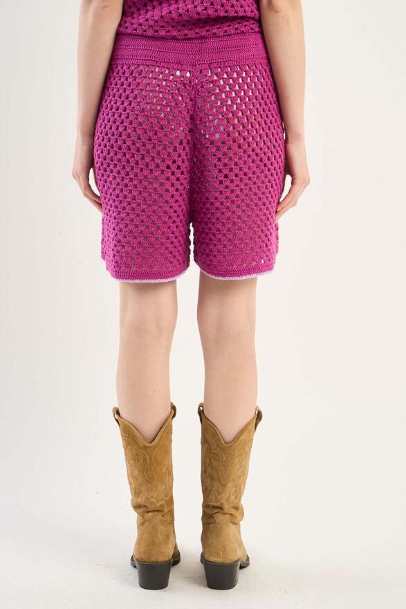 Les Tricots De Léa Short En Crochet En 100% Coton Fait Main SYSTA Cassis