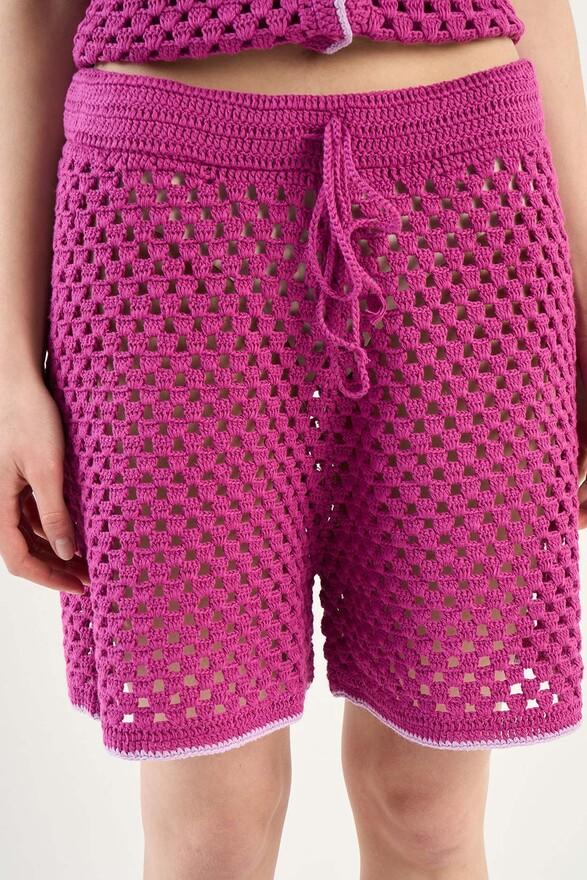 Les Tricots De Léa Short En Crochet En 100% Coton Fait Main SYSTA Cassis