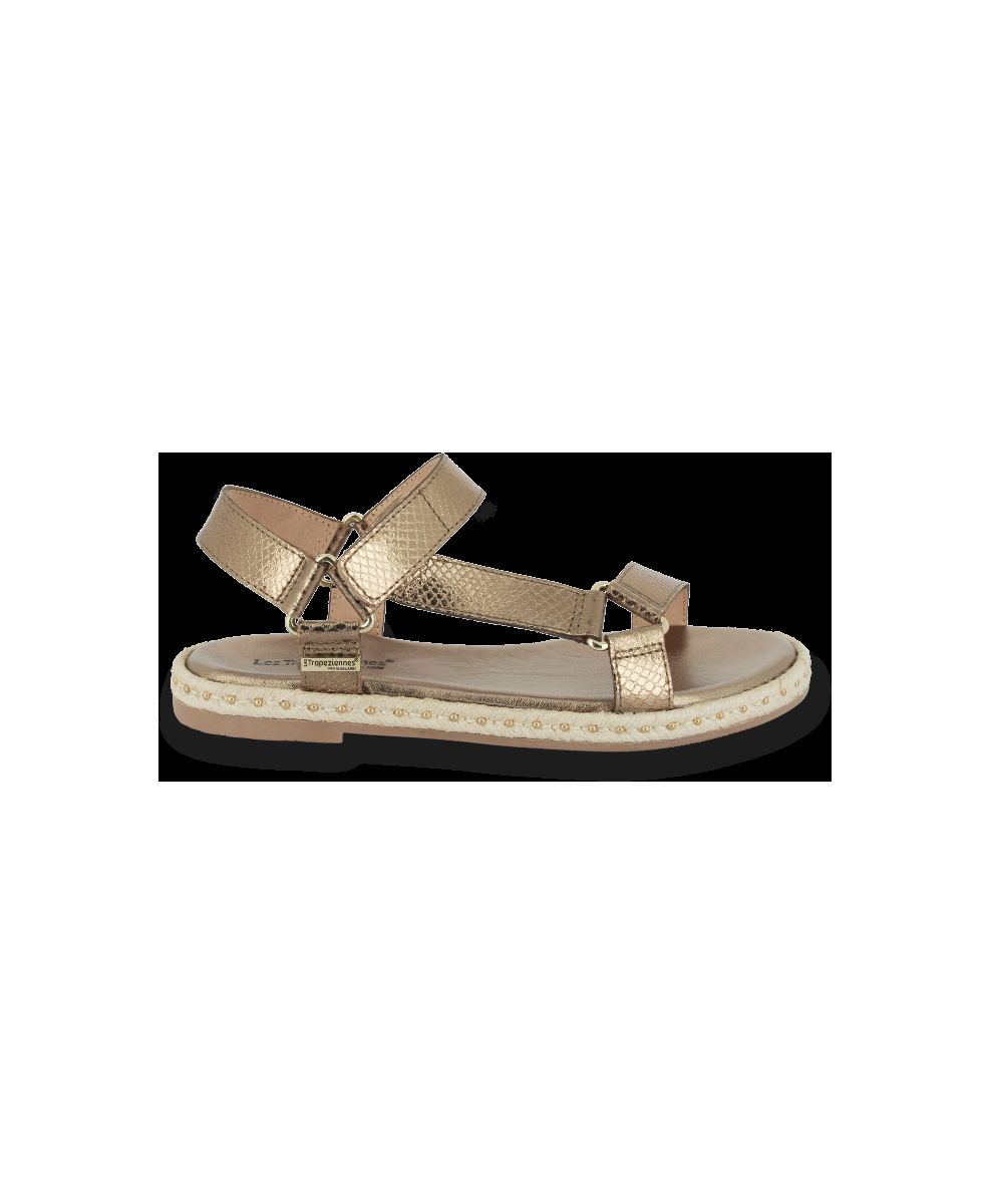 les tropeziennes HIPSNAKE Sandales femme à scratch imprimé serpent