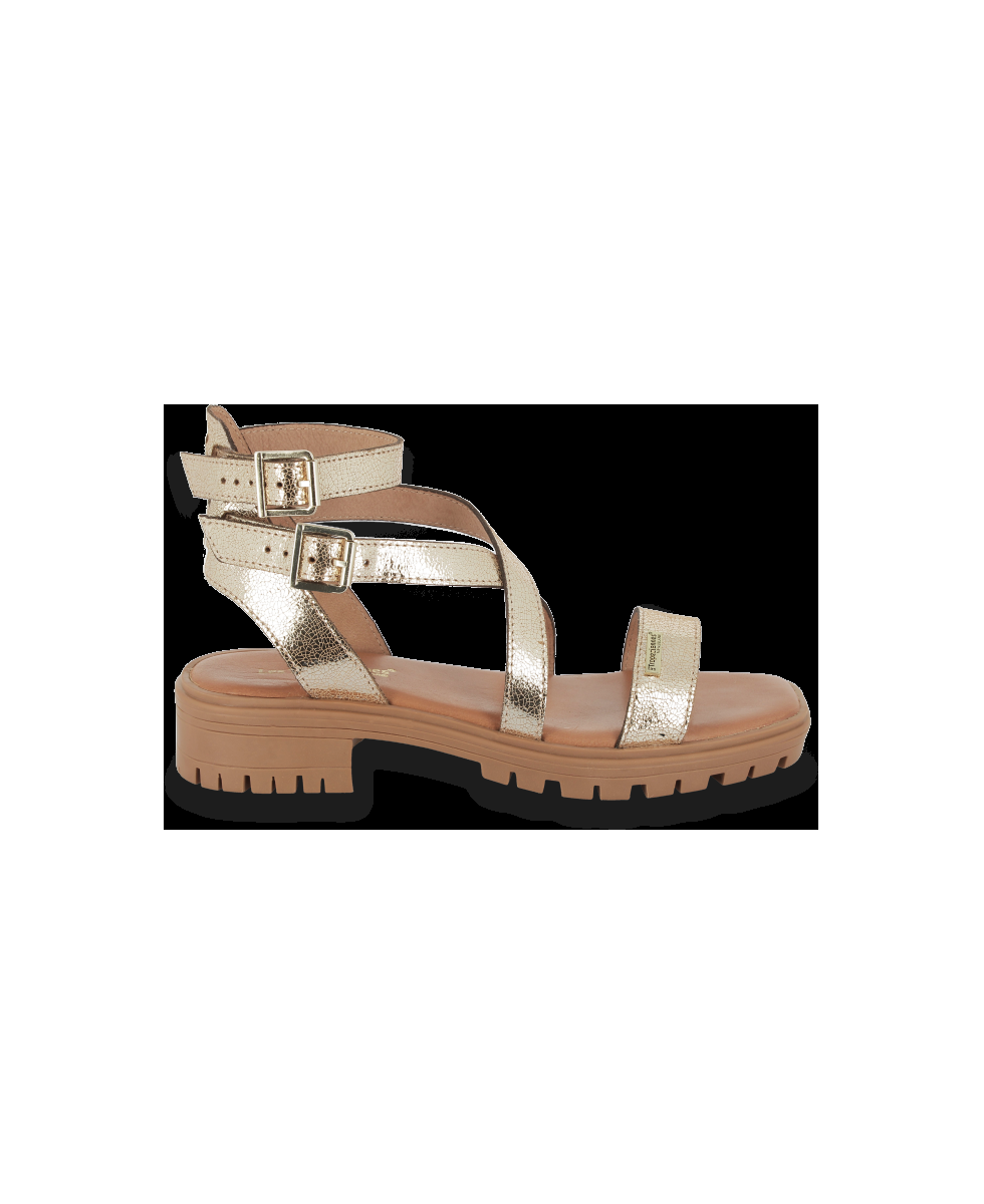 les tropeziennes HURSULA Sandales femme en cuir doré