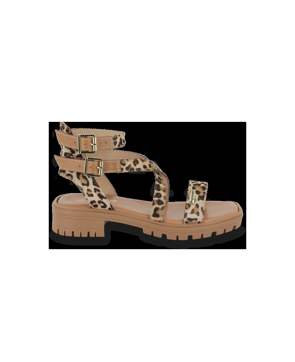 les tropeziennes HURSULAPO Sandales femme en cuir imprimé léopard