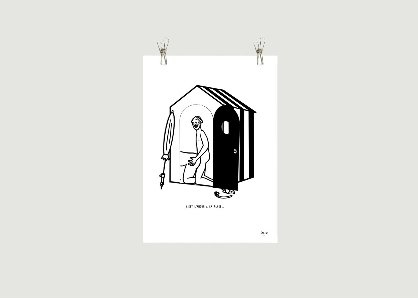 L'exception Affiche Pop Up C'est L'amour à La Plage Blanc Fere Paris