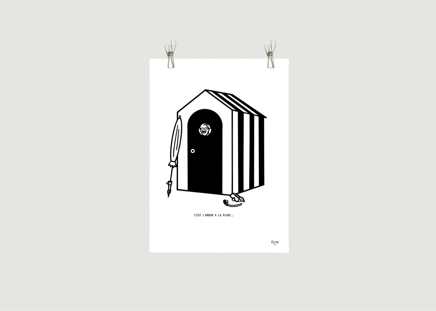l'exception Affiche pop up c'est l'amour à la plage Blanc Fere Paris