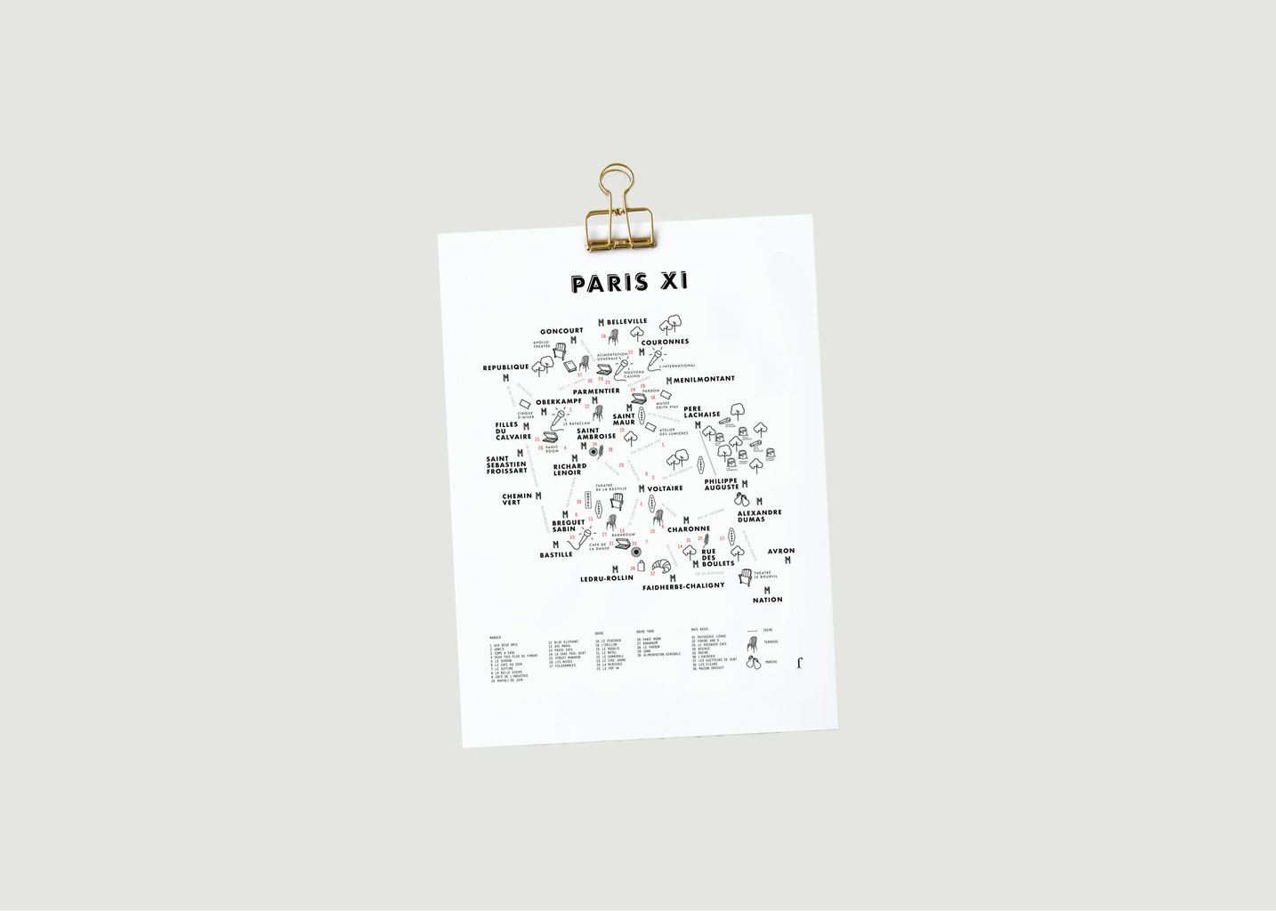 l'exception Affiche Quartier parisien 11ème Blanc Fere Paris
