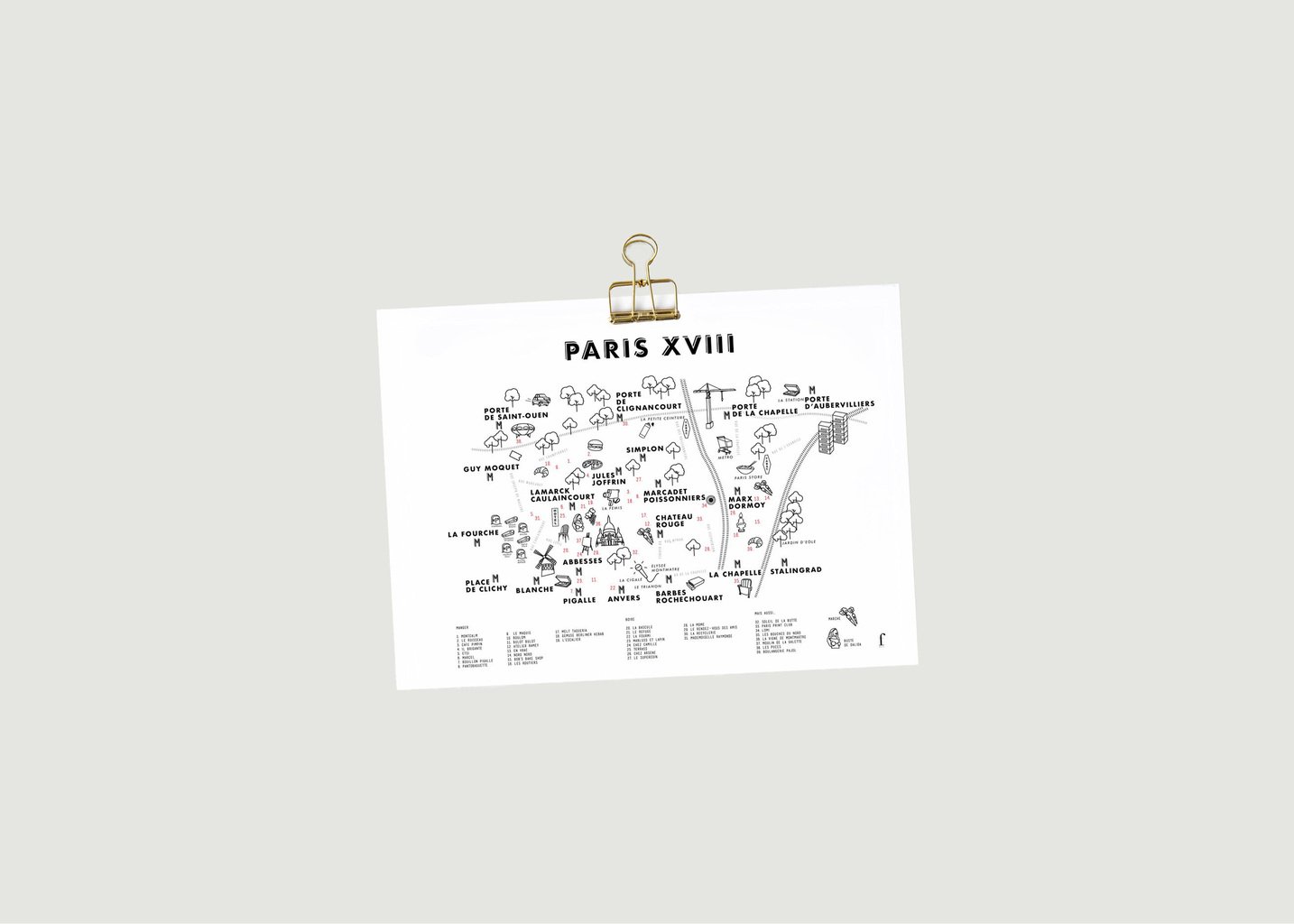 l'exception Affiche Quartier parisien 18ème Blanc Fere Paris
