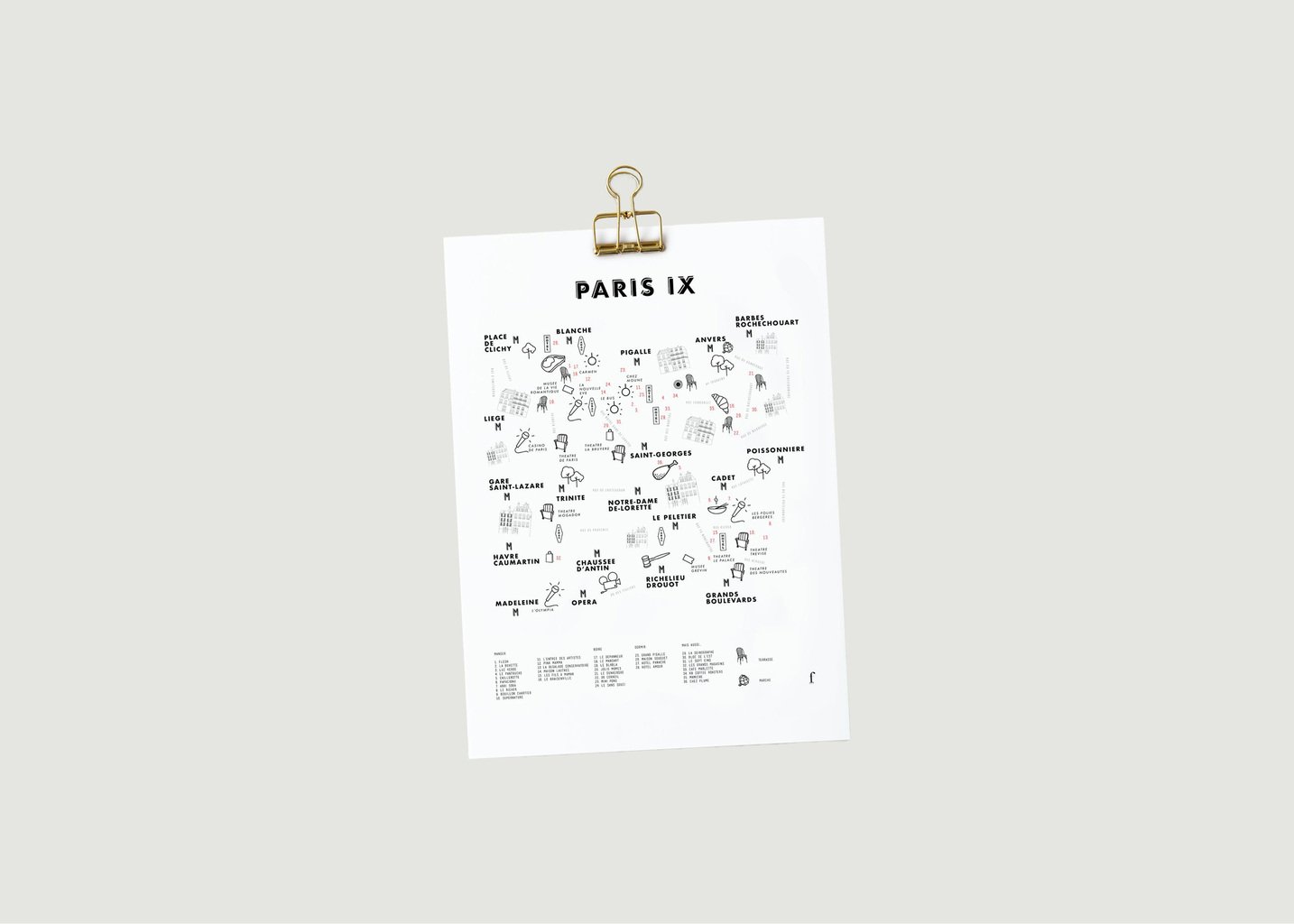 l'exception Affiche Quartier parisien 9ème Blanc Fere Paris