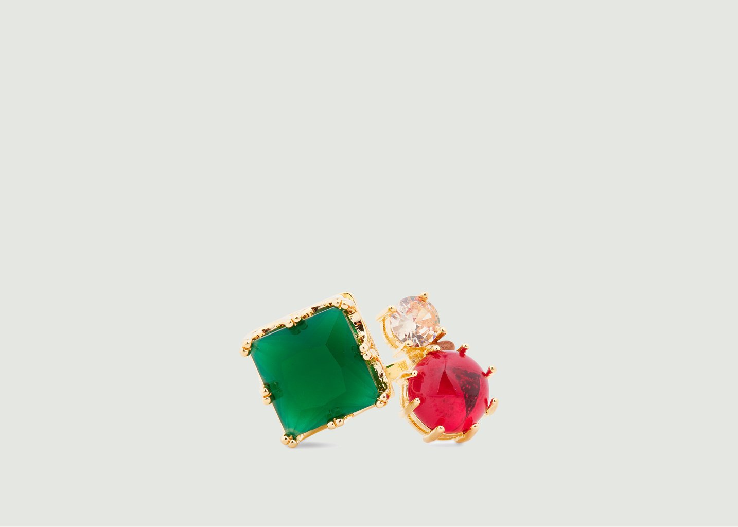 L'exception Bague Ajustable Avec Pierres Toi Et Moi Colorama Multicolore Les Néréides