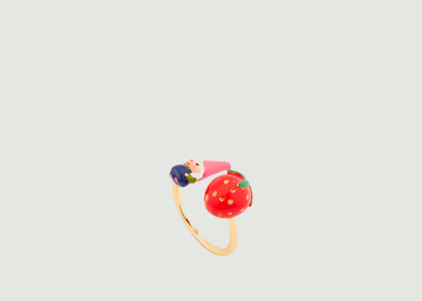 l'exception Bague ajustable Toi et Moi Champimignon Multicolore N2