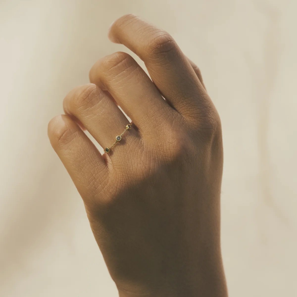 L'exception Bague Alba Chaîne Diamants Bruns Or Douze Paris