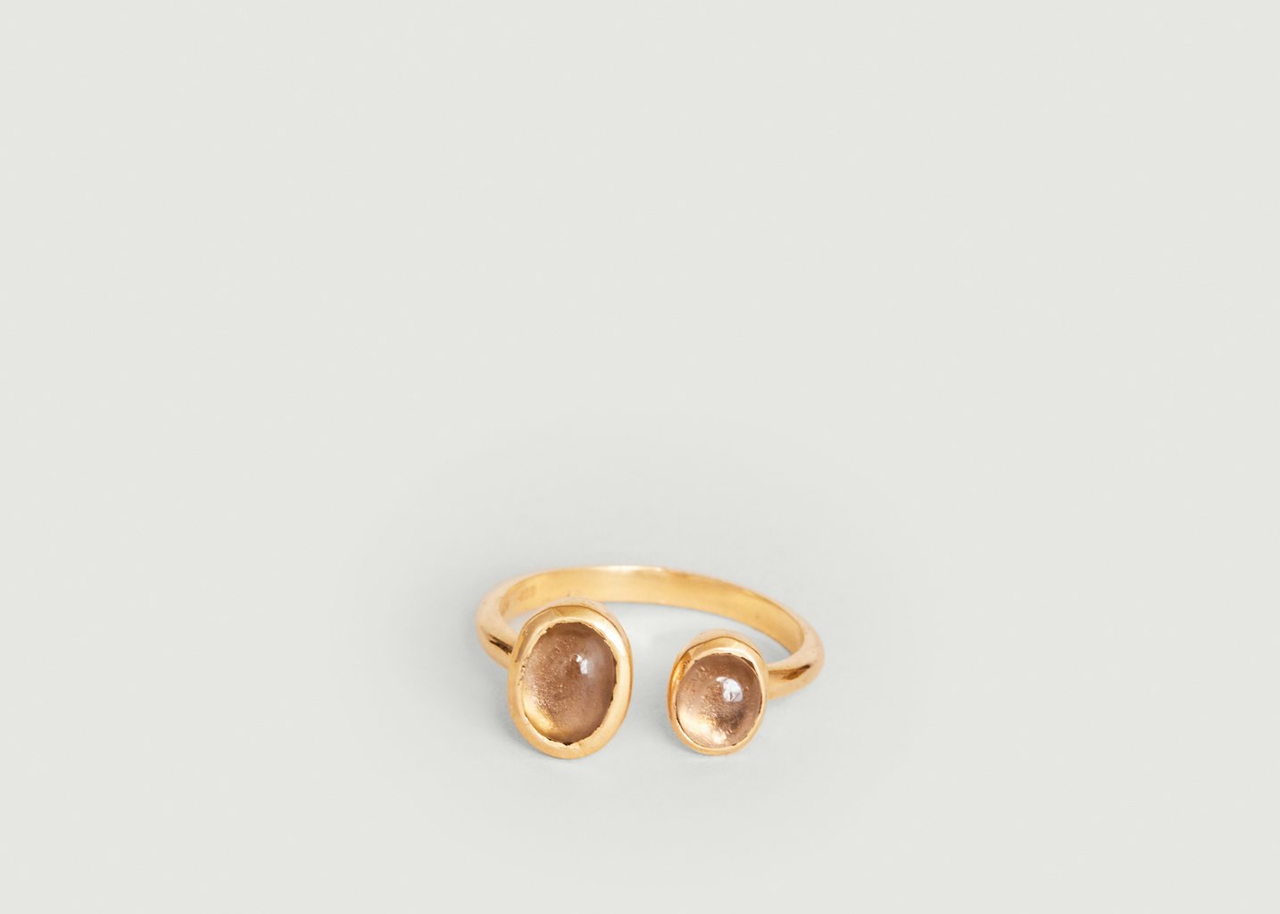 l'exception Bague avec quartz Duo Moka Vermeil Gamme Blanche