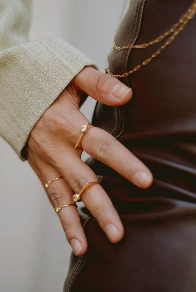 L'exception Bague Avec Quartz Laser Vermeil Gamme Blanche