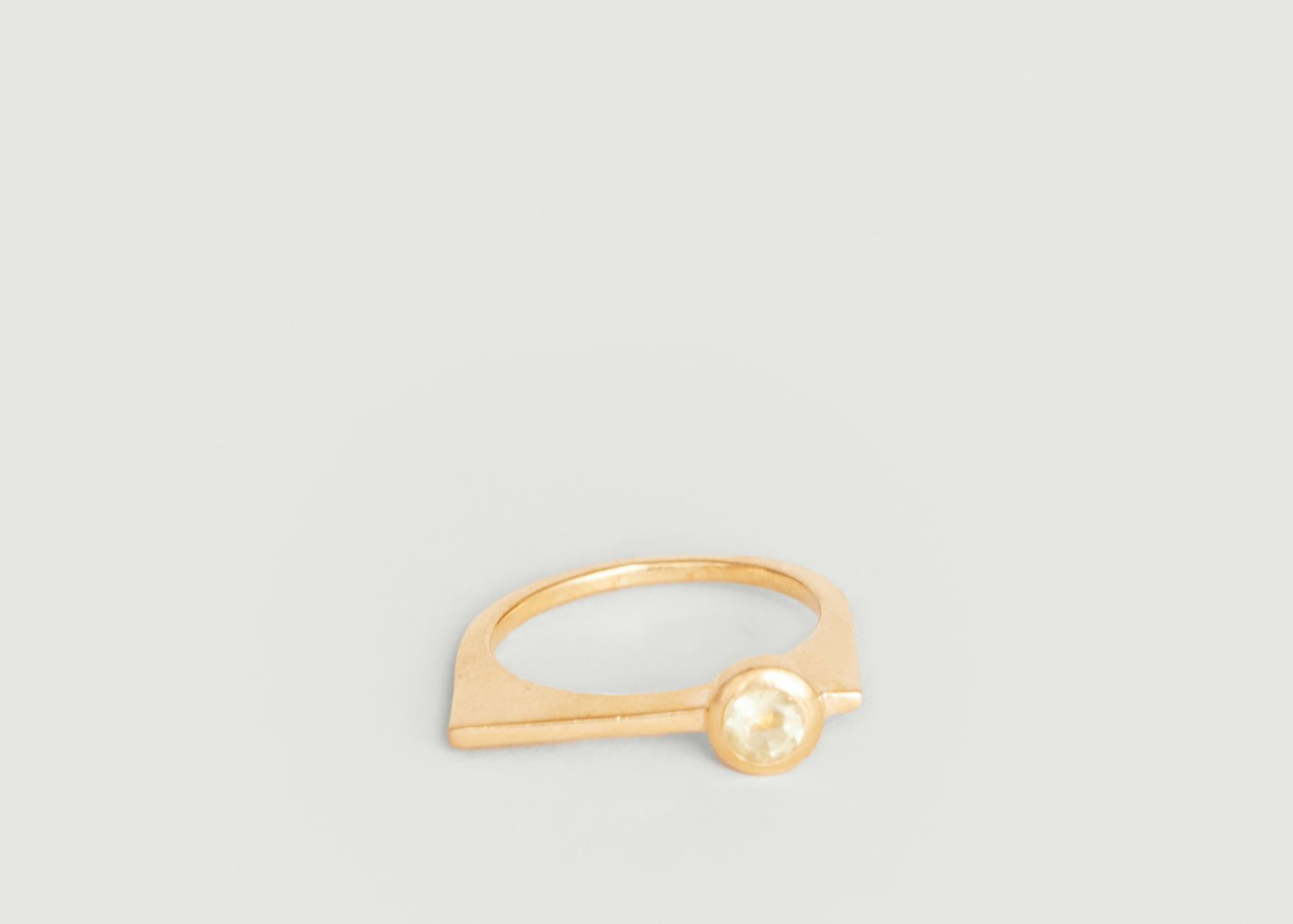 l'exception Bague avec quartz Laser Vermeil Gamme Blanche