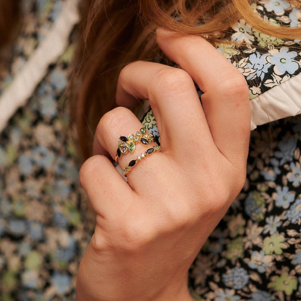 L'exception Bague Camélia 1 Peacock Or Sophie D'Agon