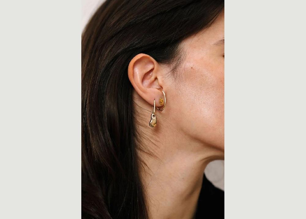 L'exception Bague D'oreille Lombrica En Argent Plaqué Or 14 Carats Or Gamme Blanche