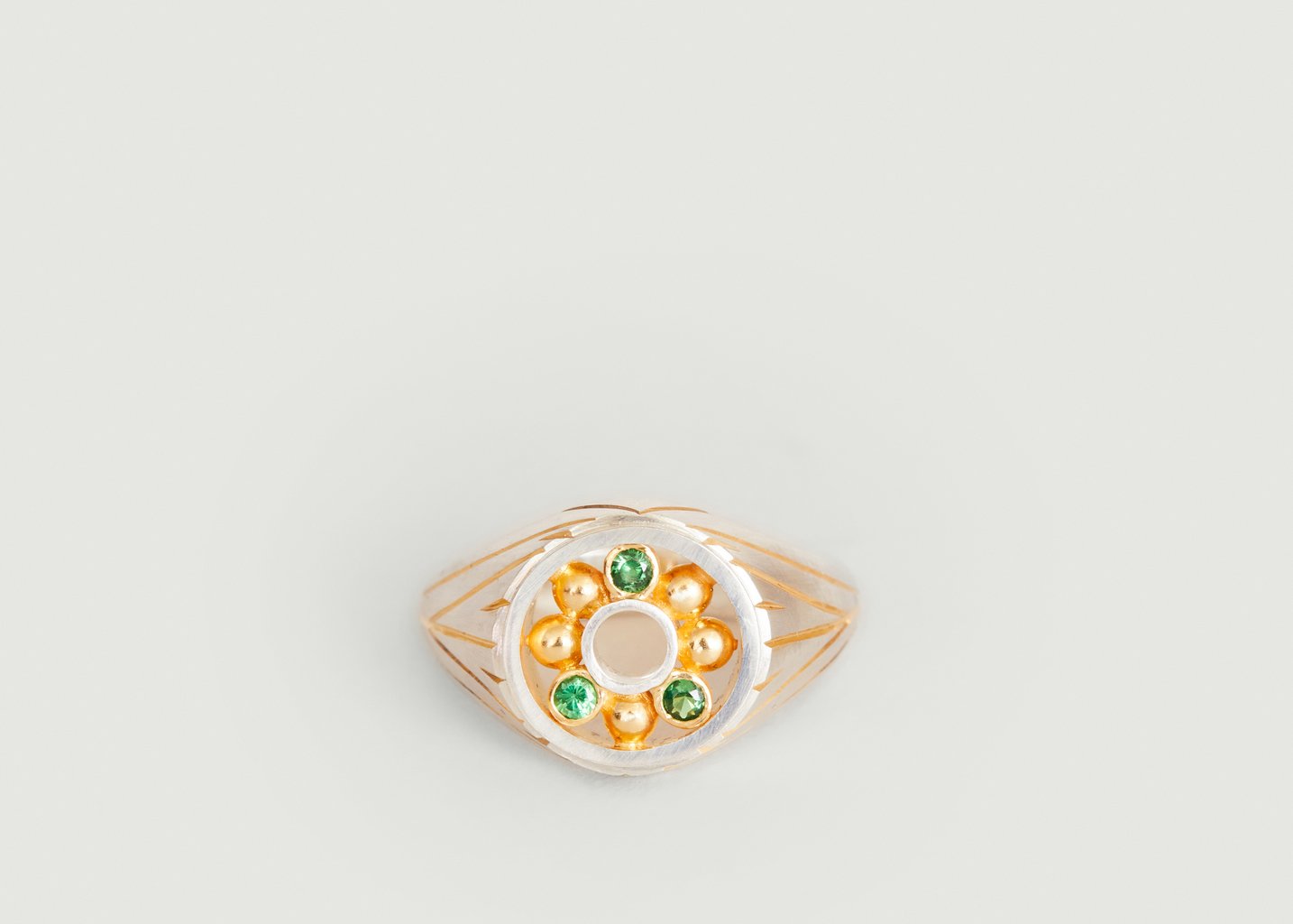 l'exception Bague Déroulement Tsavorites Argent HYQS