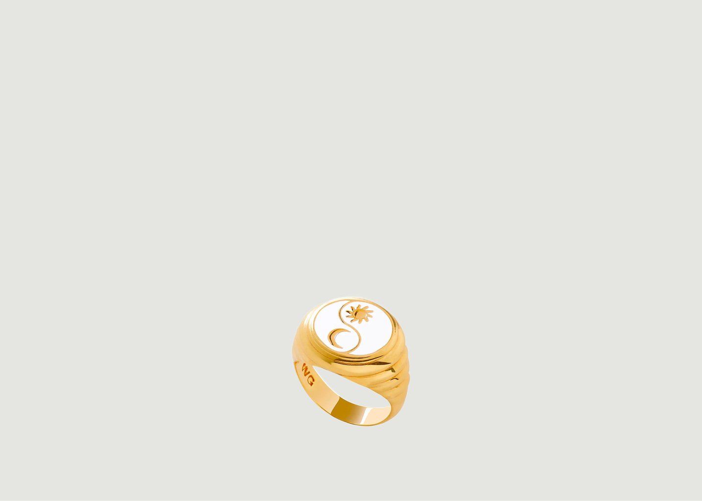 l'exception Bague éclipse scintillante de poussière blanche dorée Or Wilhelmina Garcia