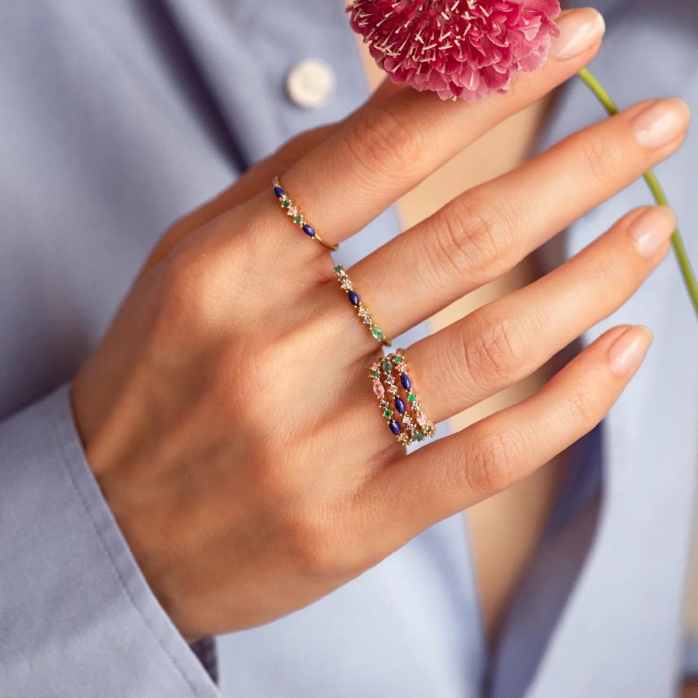 L'exception Bague Gaia 2 Majorelle Or Sophie D'Agon