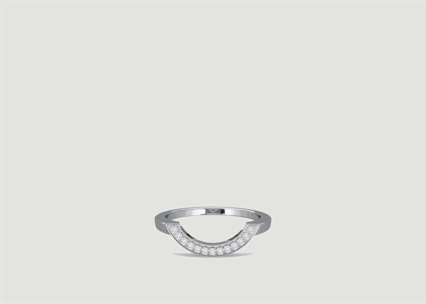 l'exception Bague Intrépide grand arc pavée Or Blanc Loyal.e Paris
