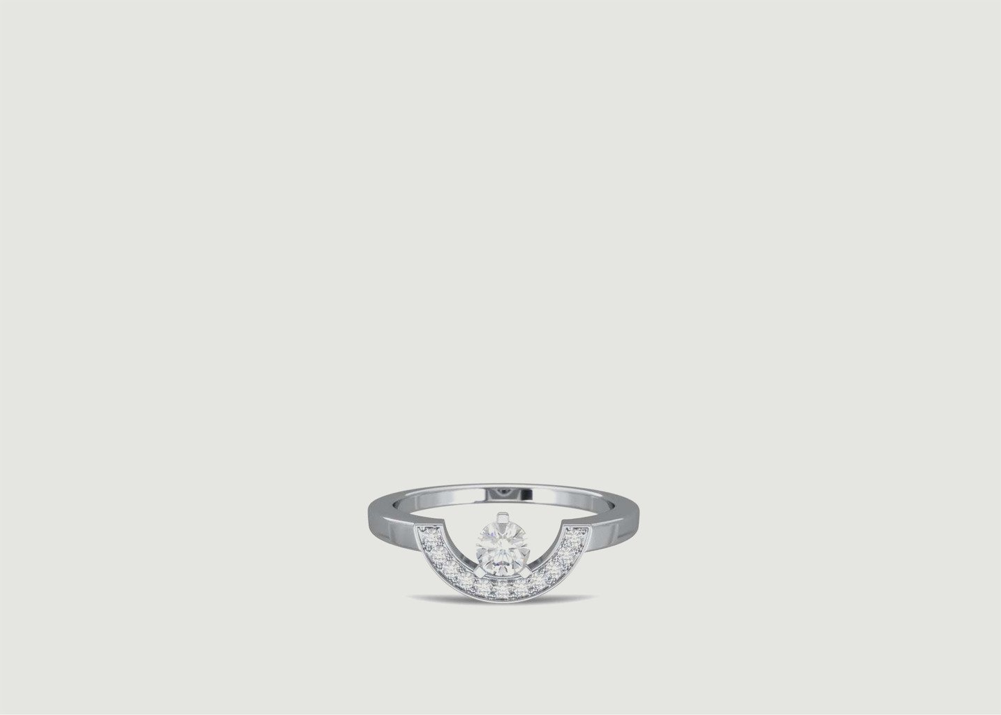 l'exception Bague Intrépide petit arc 0.25ct pavée Or Blanc Loyal.e Paris